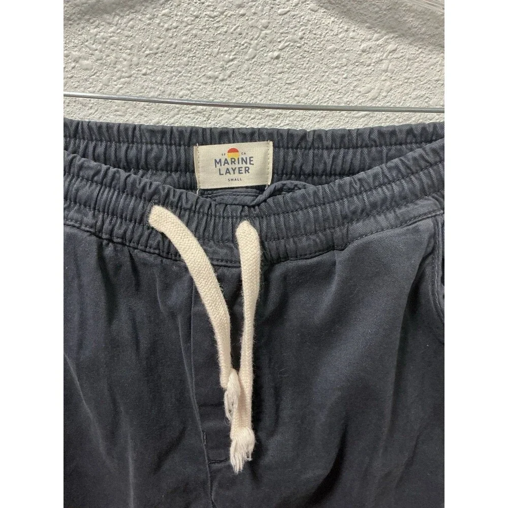 Marine Layer Elastic Waist Drawstring Pants Shorts Navy Blue Coastal Casual S